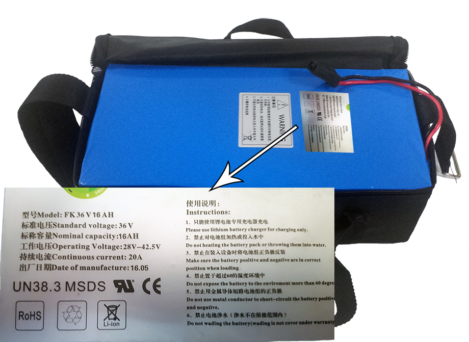 Lithium Battery Pack 36v 10a