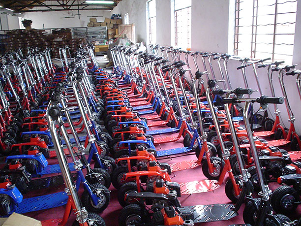 Scooters in the factory