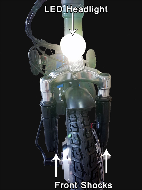 Front LED Headlight and Dual Shocks