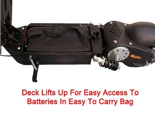 Deck lifts for easy access to battery