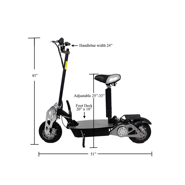 1200-watt Lithium scooter dimensions