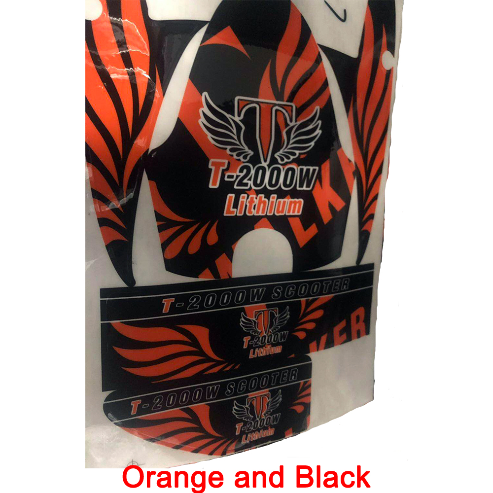 orange and black decal sheet