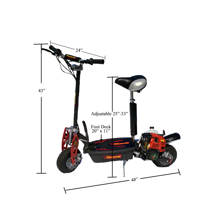 49cc 4 stroke scooter dimensions