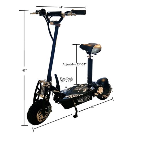 1000-watt Lithium scooter dimensions